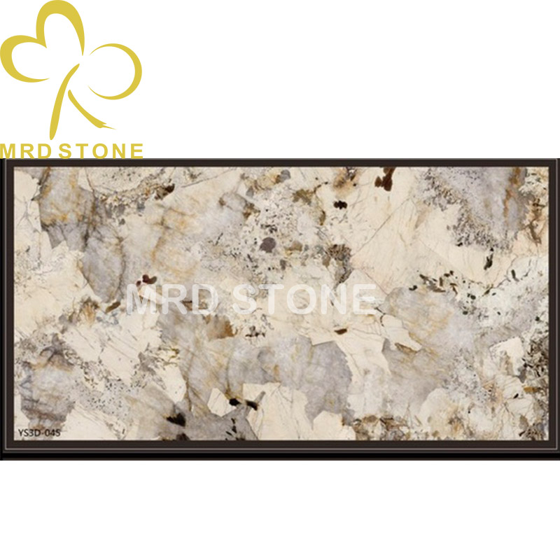 Factory Price Translucent Beige Quartz Slabs
